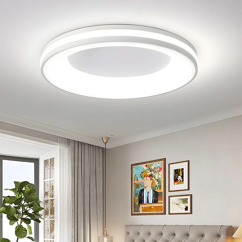 Modern Simplistic Iron Circle Ceiling Light Fixture For Bedroom - Image 6