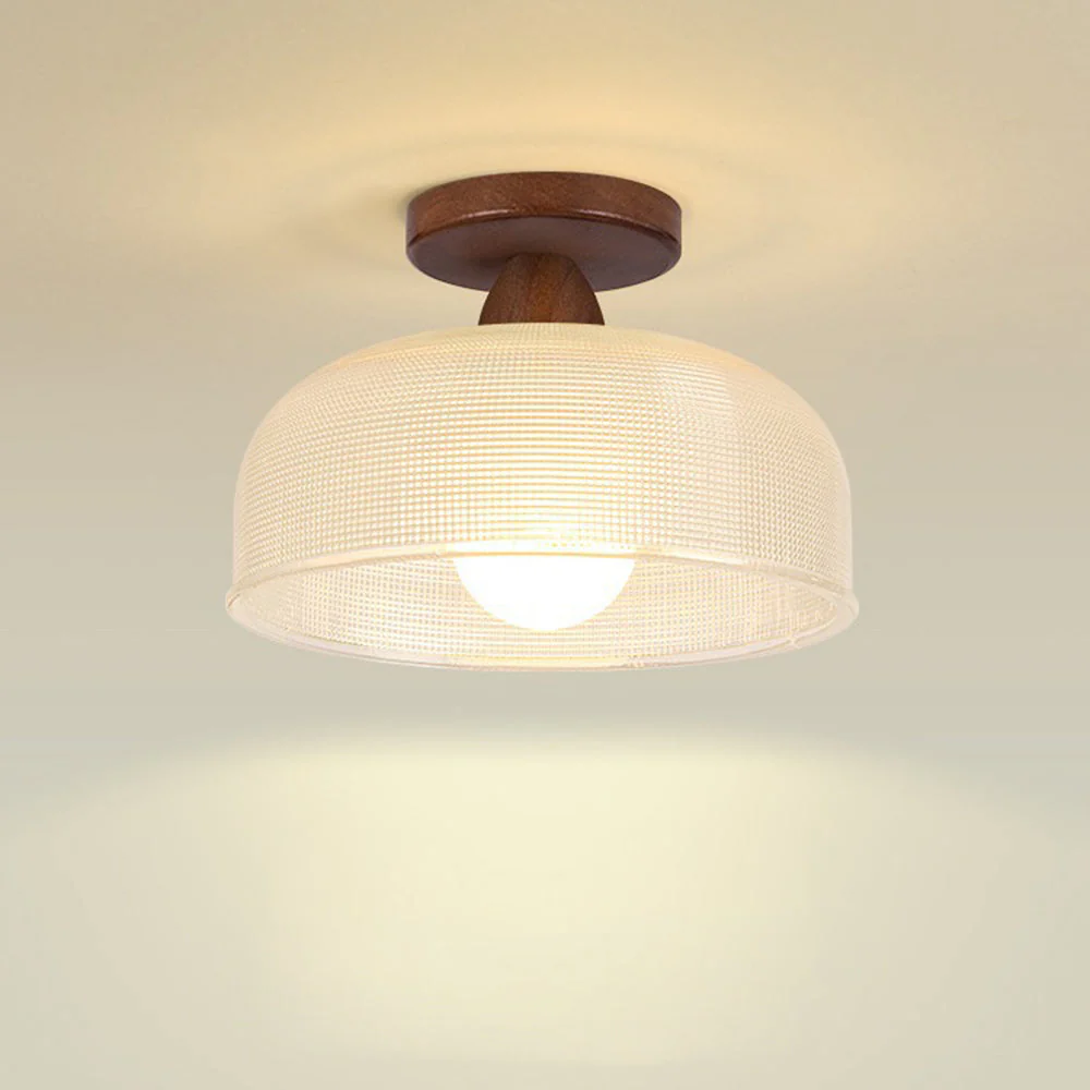 Modern Solid Wood Glass Ceiling Lamp - Image 12