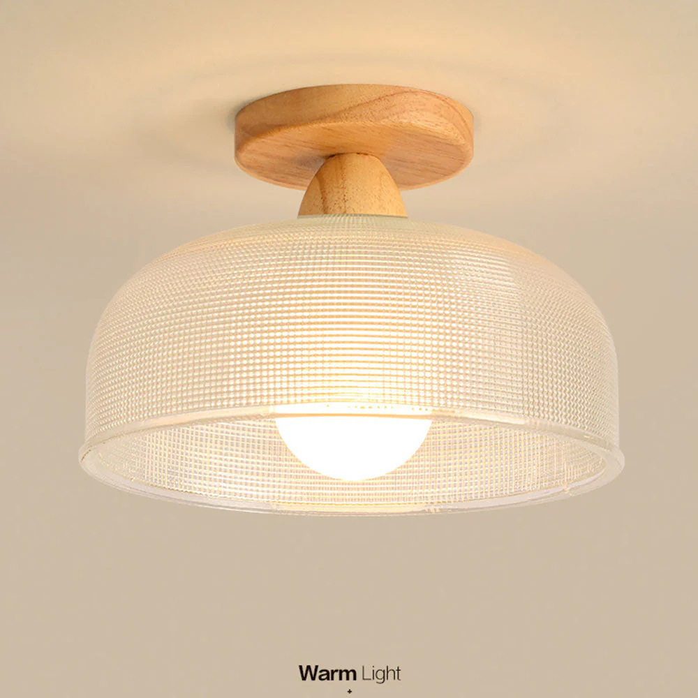 Modern Solid Wood Glass Ceiling Lamp - Image 6