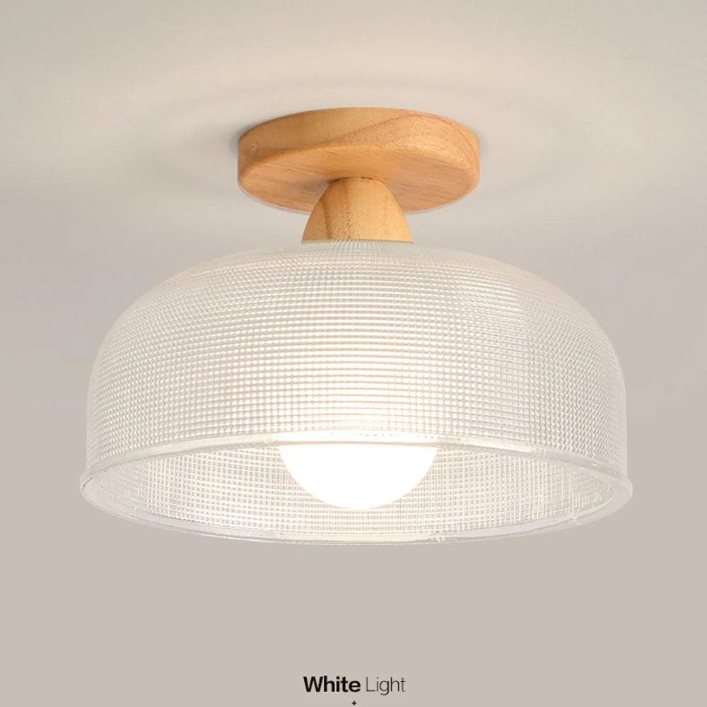 Modern Solid Wood Glass Ceiling Lamp - Image 7