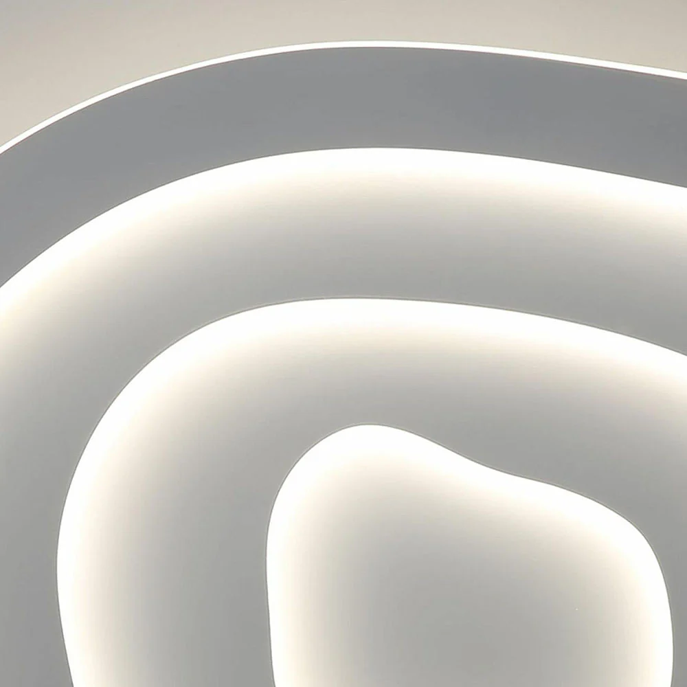 Modern White Geometry LED Ceiling Light For Bedroom - Image 12