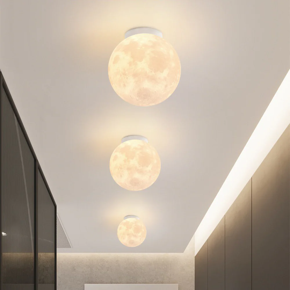 Modern White Moon Ceiling Lighting For Bedroom - Image 3