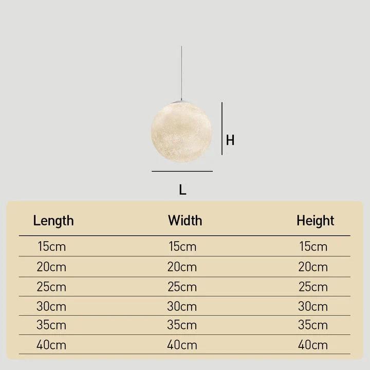 Moon Resin Globe Pendant Light Lampshade - Image 7