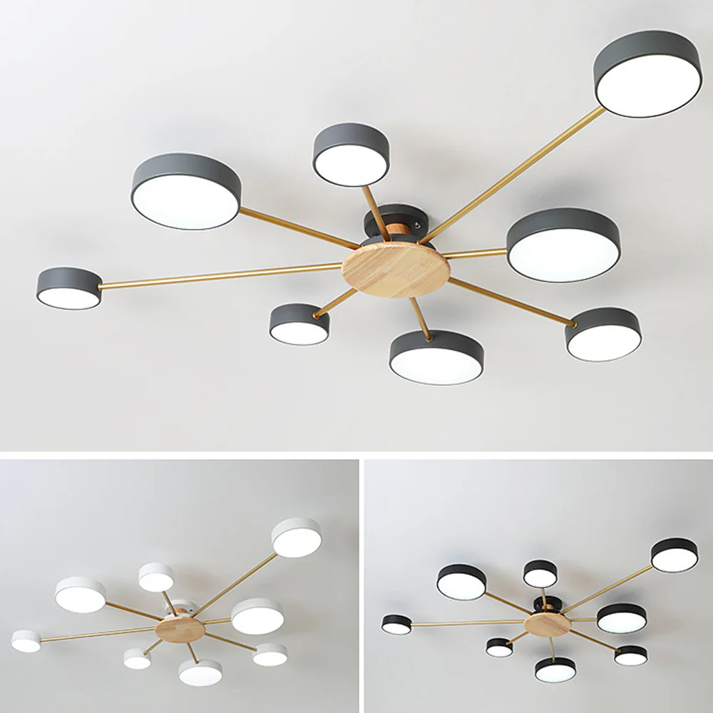 Multi Bulbs Round LED Bedroom Ceiling Light - Image 31