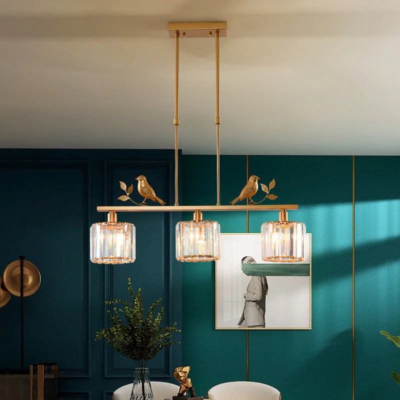 Multi-Head Birdie Designer Long Crystal Island Lamps - Image 12
