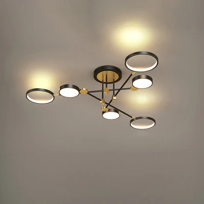 Multi Rings LED Gold and Black Bedroom Ceiling Light - Image 14