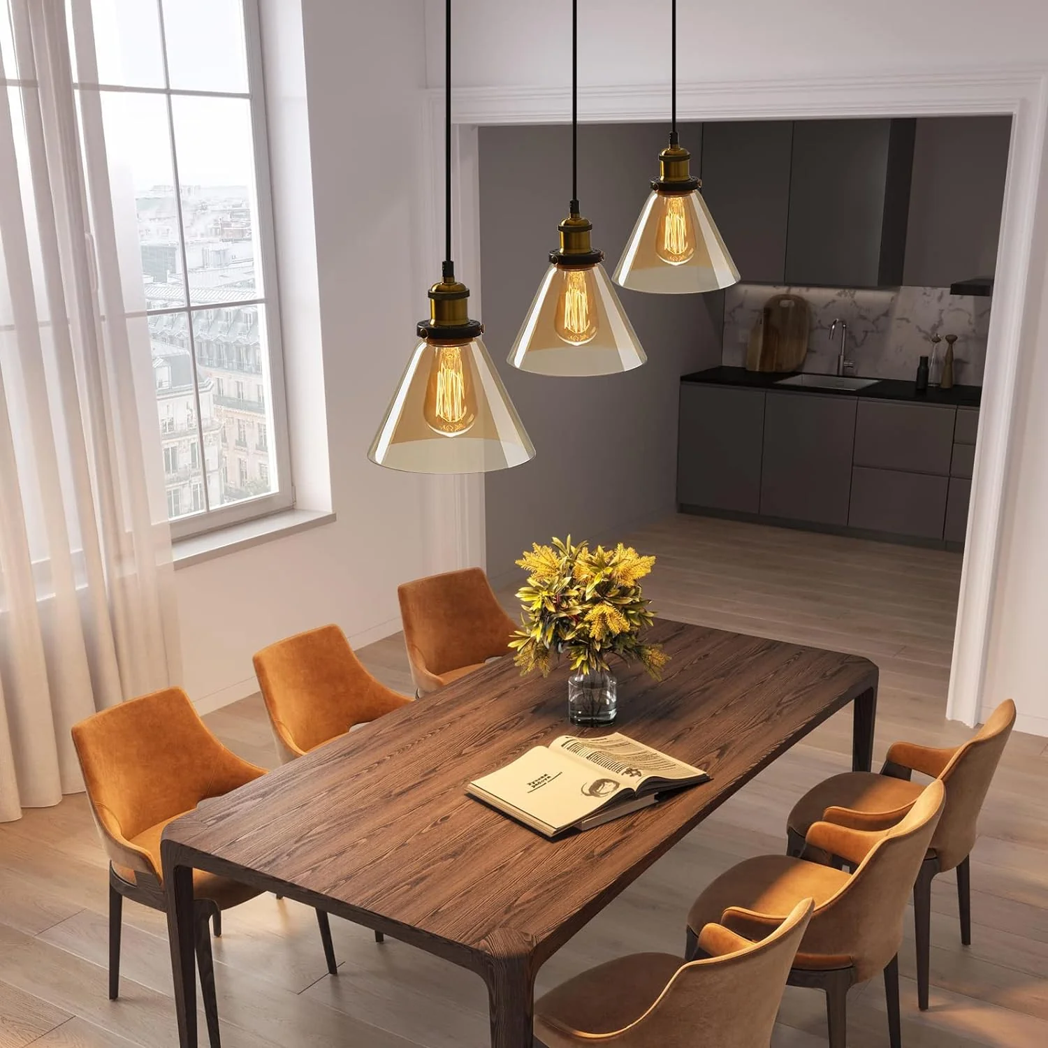 Nordic Clear Glass Bedside Pendant Light - Image 17
