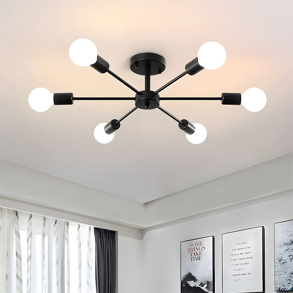 Nordic Iron Multi-Head Living Room Ceiling Lights - Image 17