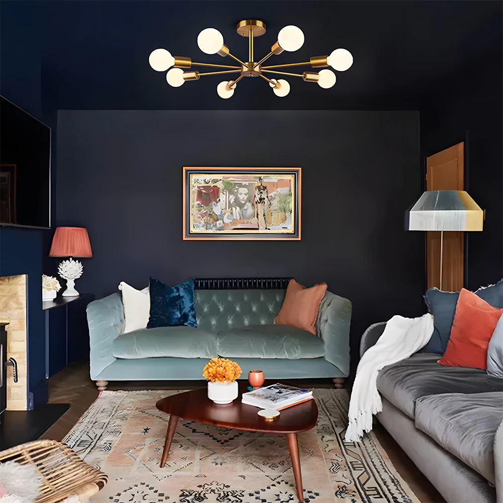 Nordic Iron Multi-Head Living Room Ceiling Lights - Image 4