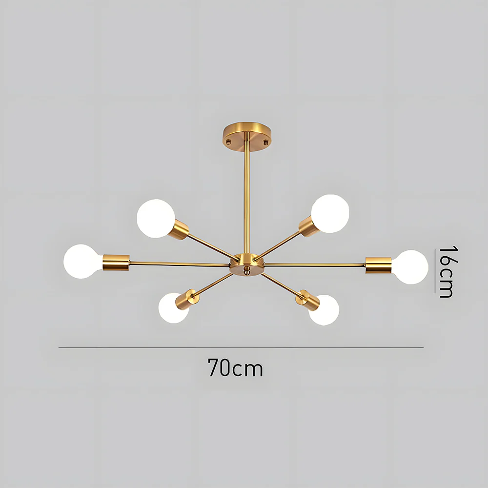 Nordic Iron Multi-Head Living Room Ceiling Lights - Image 9