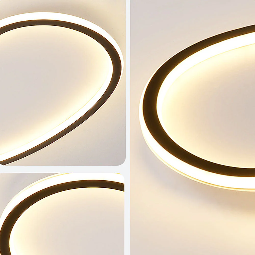 Nordic Oval Black LED Ceiling Light For Bedroom - Image 11