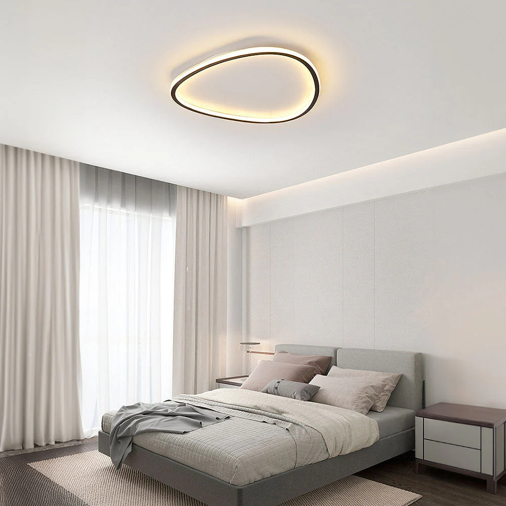 Nordic Oval Black LED Ceiling Light For Bedroom - Image 4