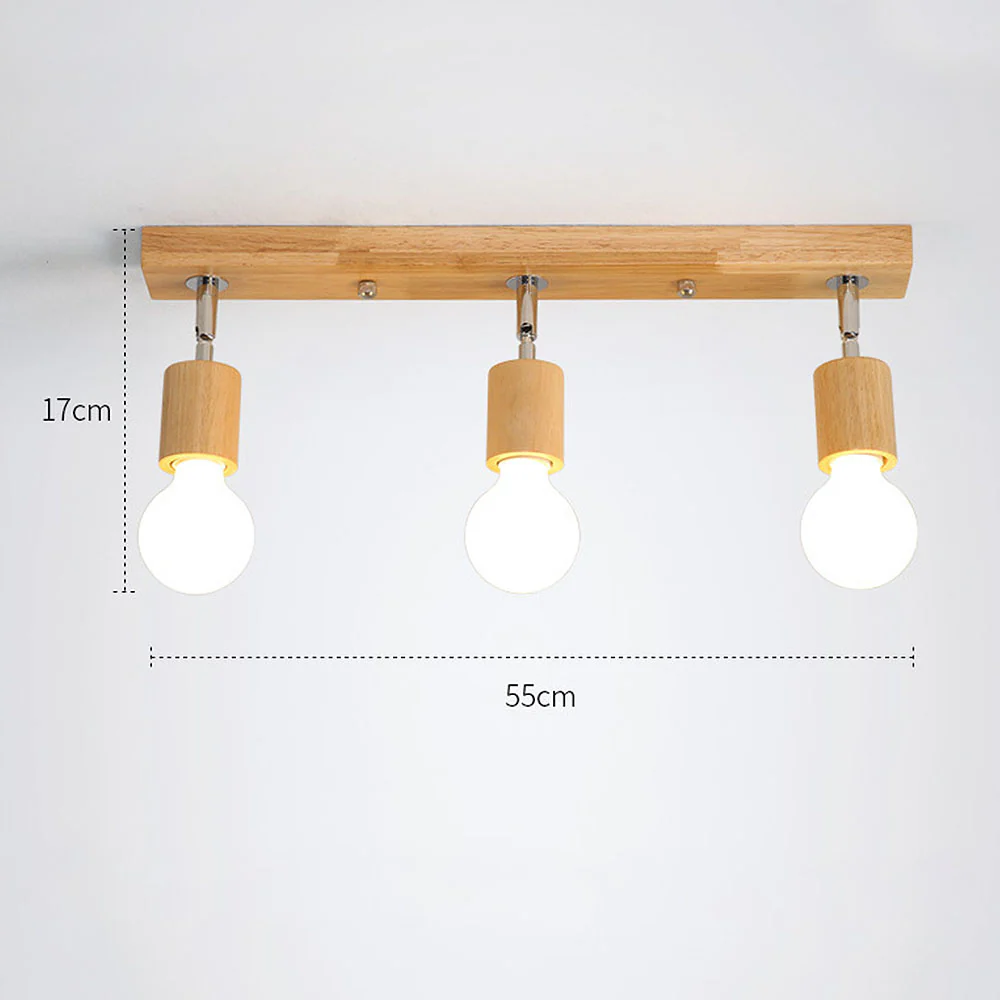 Nordic Rotate Spotlight Wood Light Track Lighting - Image 9
