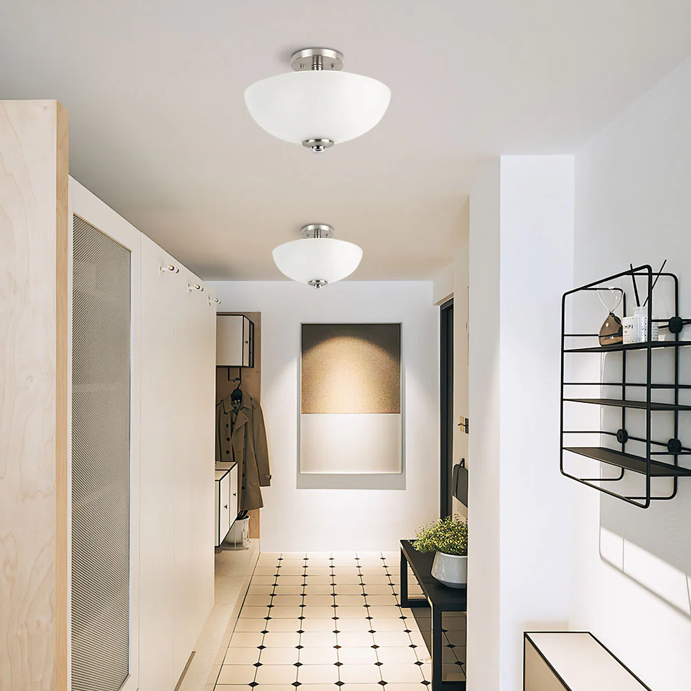 Nordic Style Frosted Glass Semi-Flush Mount Hallway Ceiling Lights - Image 3