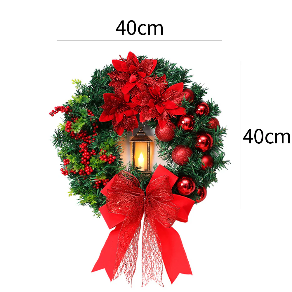 Refined Red Christmas Wreath Ornament With LED Christmas Lightings - Image 5