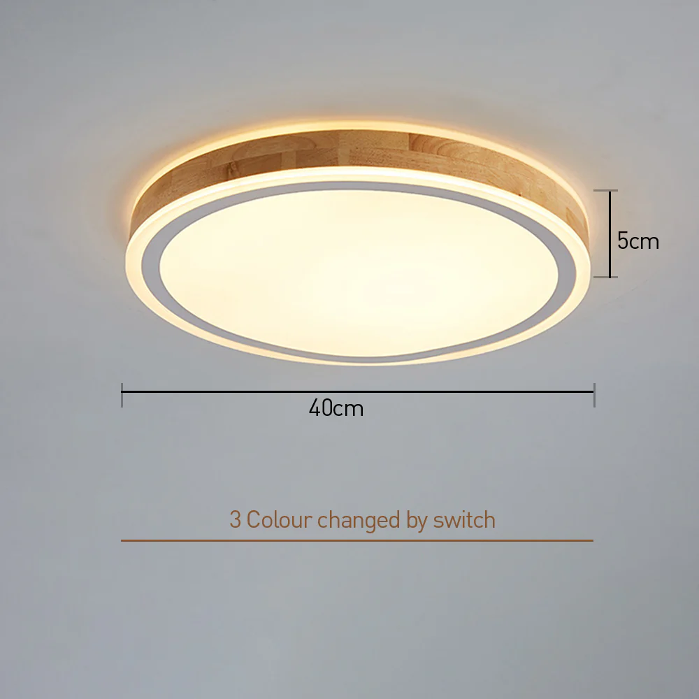 Retro Wood LED Bedroom Ceiling Lights - Image 12