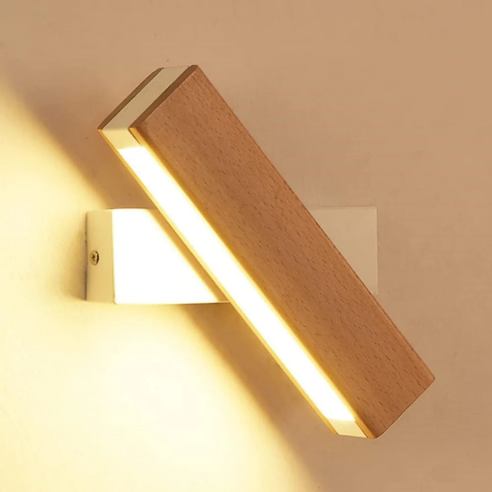 Retro Wood Rotatable Bedroom LED Reading Wall Light - Image 16