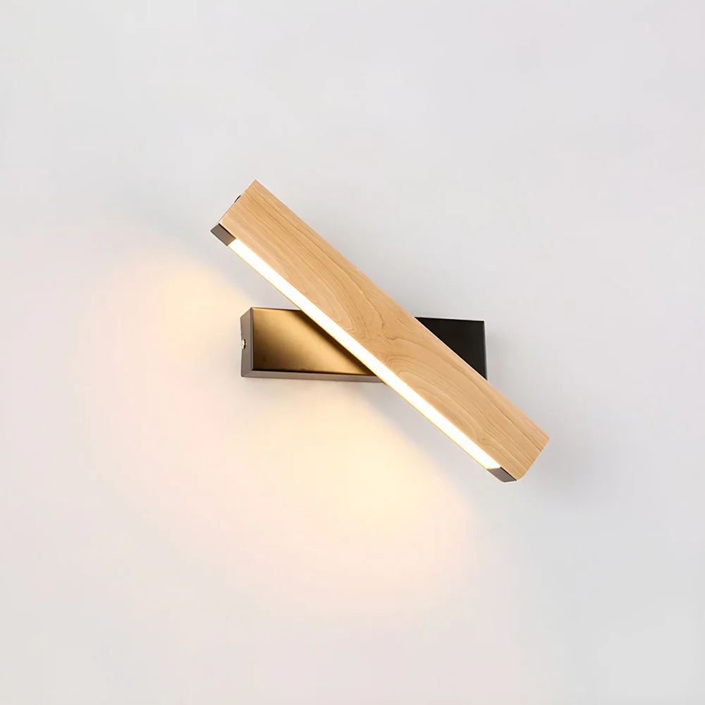 Retro Wood Rotatable Bedroom LED Reading Wall Light - Image 4