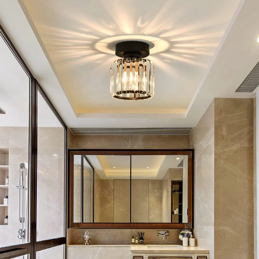 Modern 1-Light Hallway Flush Mount Ceiling Light - Image 11
