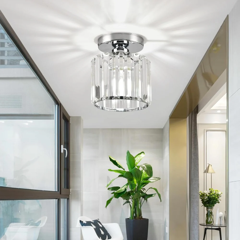 Modern 1-Light Hallway Flush Mount Ceiling Light - Image 29