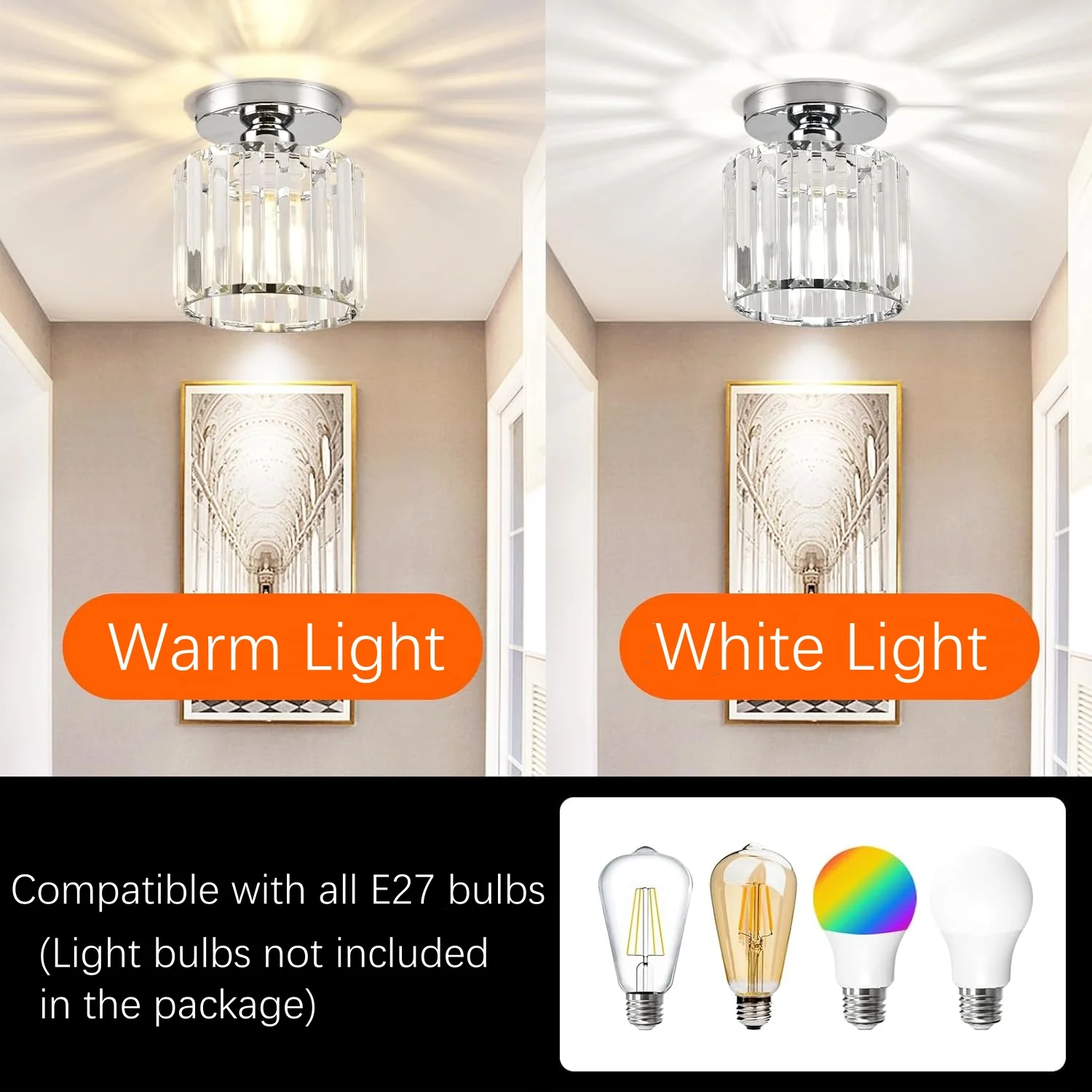 Modern 1-Light Hallway Flush Mount Ceiling Light - Image 32