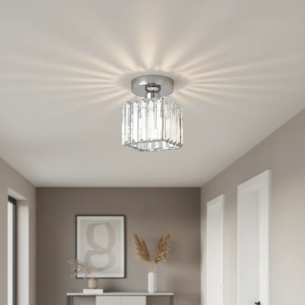 Modern 1-Light Hallway Flush Mount Ceiling Light - Image 35