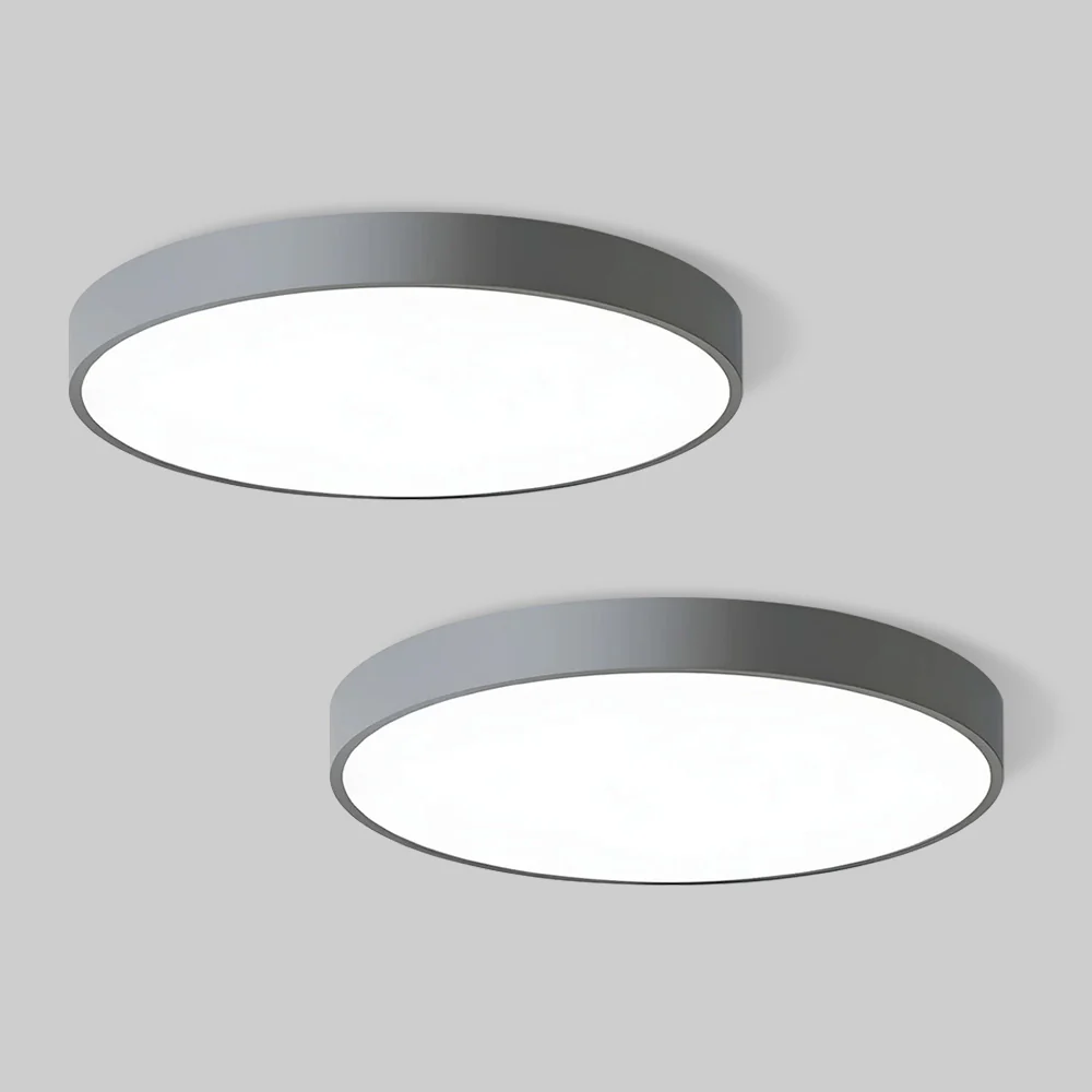 Set of 2 Circular LED Bedroom Low Ceiling Light - Image 6