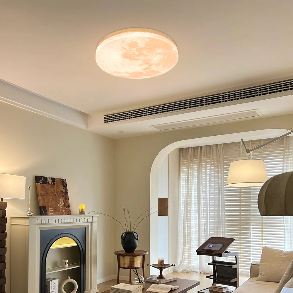 Simple Minimalist Moon Round LED Ceiling Light - Image 6