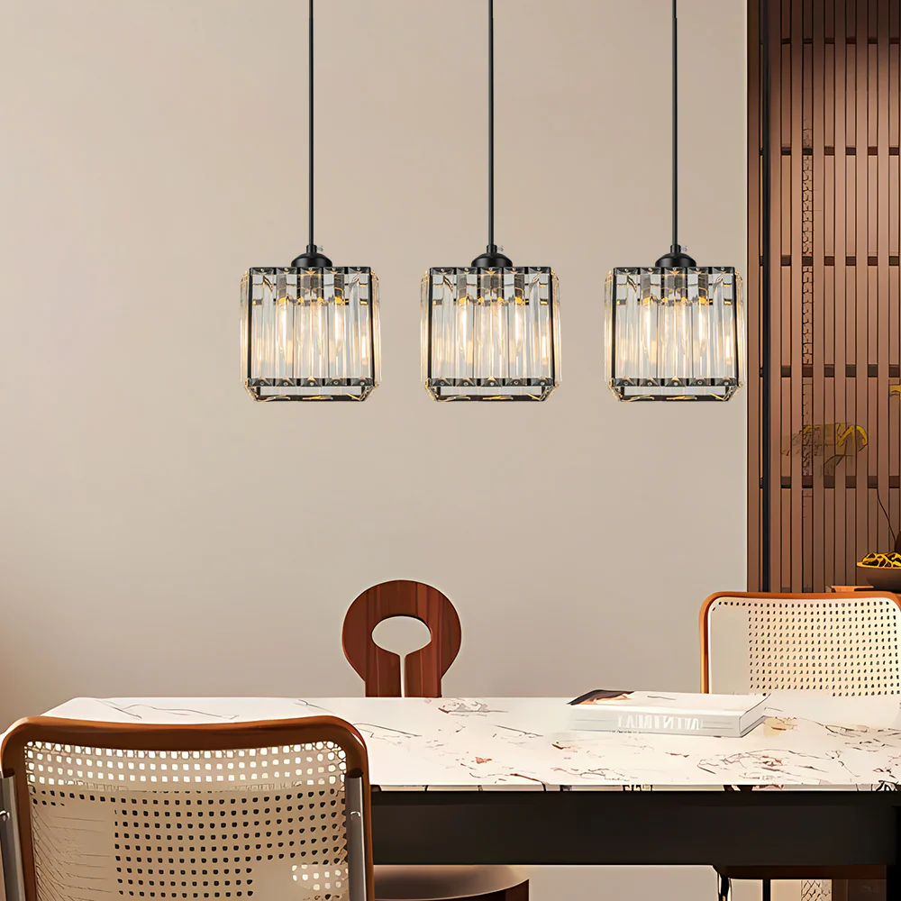 Modern Multi-Head Glass Kitchen Black Pendant Light - Image 16