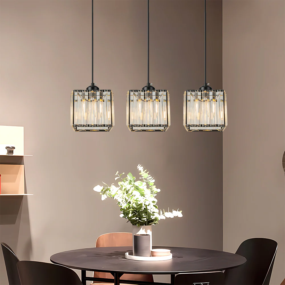 Modern Multi-Head Glass Kitchen Black Pendant Light - Image 15