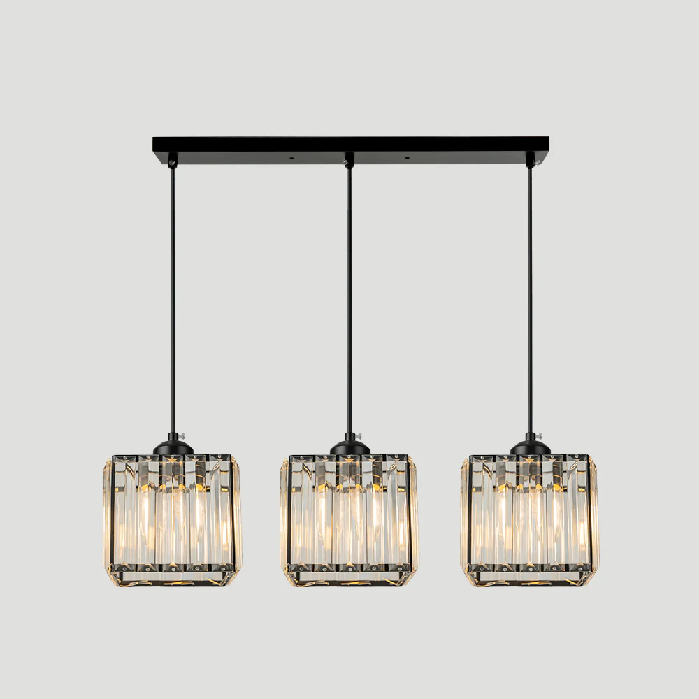 Modern Multi-Head Glass Kitchen Black Pendant Light - Image 19