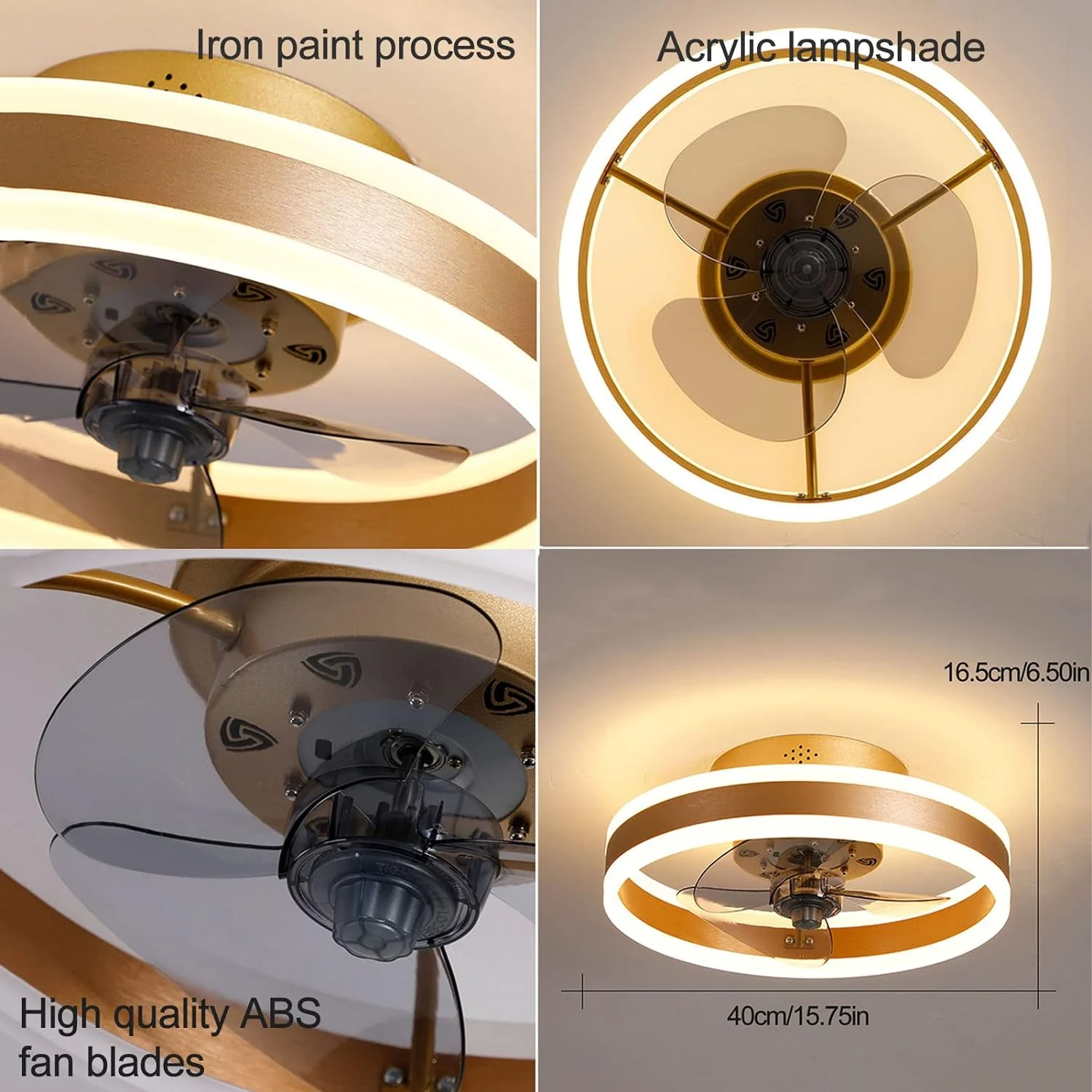 Simple Round Bedroom Ceiling Fan With LED Light - Image 16