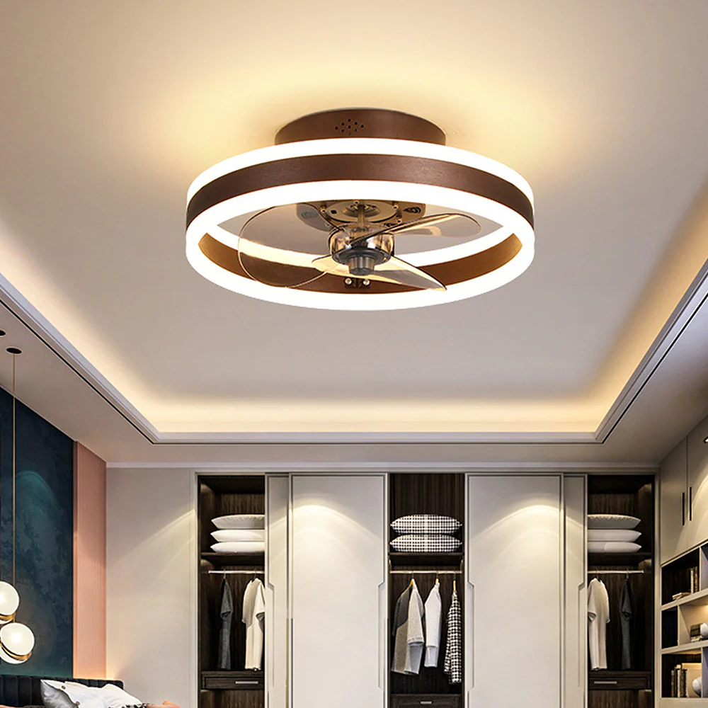 Simple Round Bedroom Ceiling Fan With LED Light - Image 8