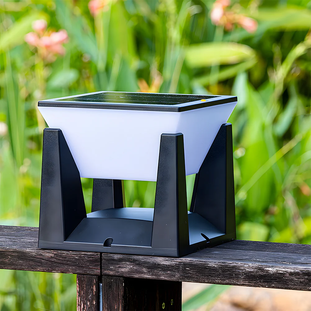 Simple  Solar Power Black Outdoor LED Wall/Floor Lights - Image 11