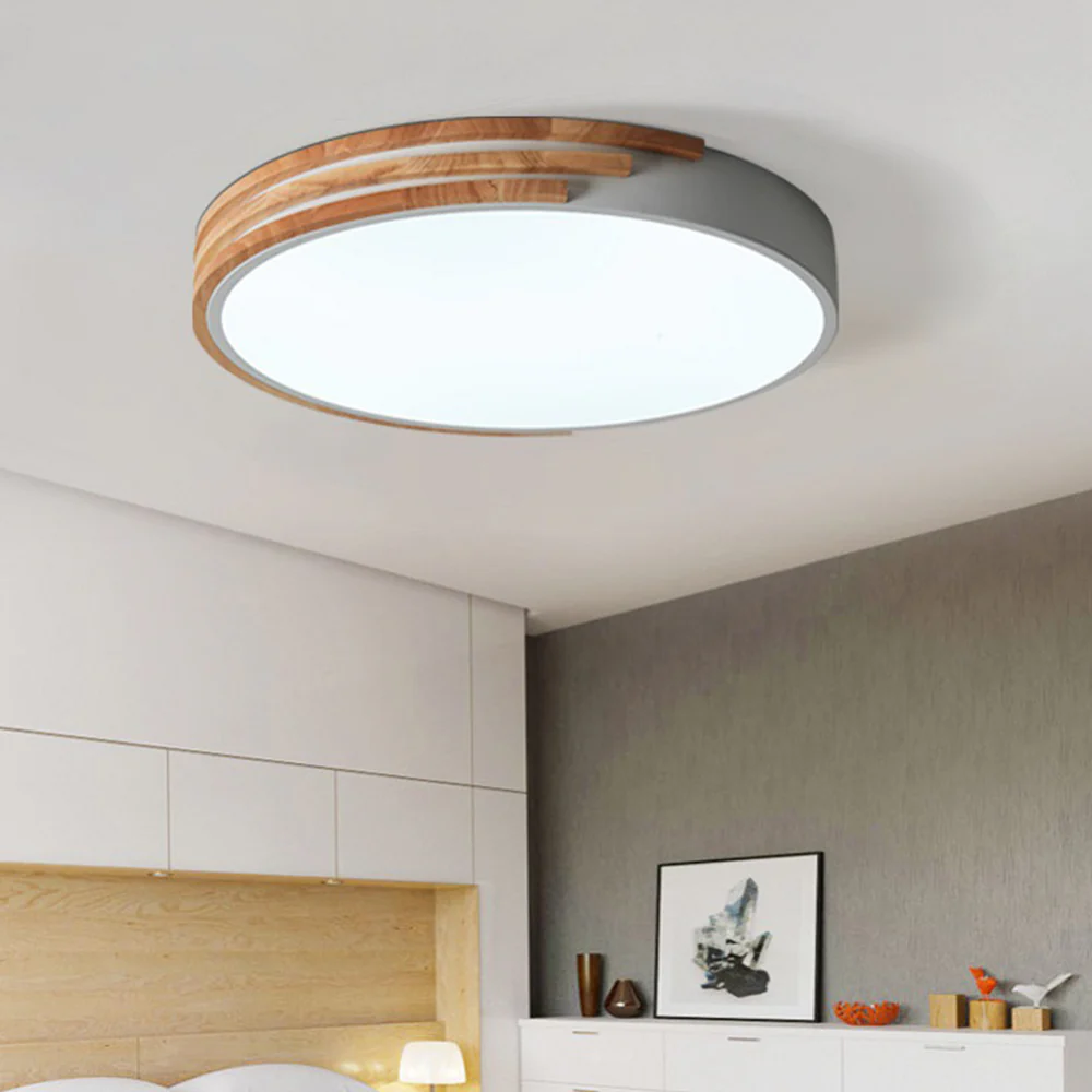 Simple Wood LED Ceiling Lights for Bedroom - Image 3