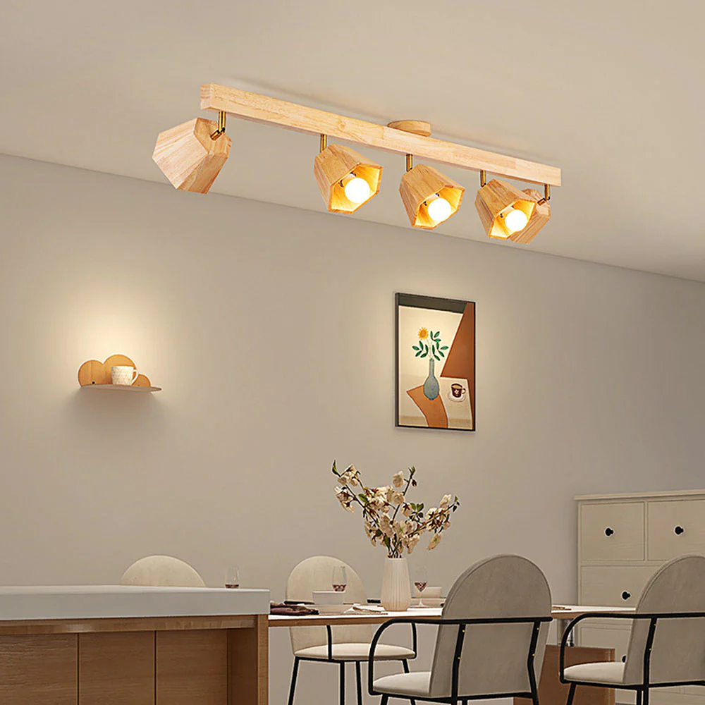 Simple Wood Track Lighting Living Room Track Light Ceiling - Image 18