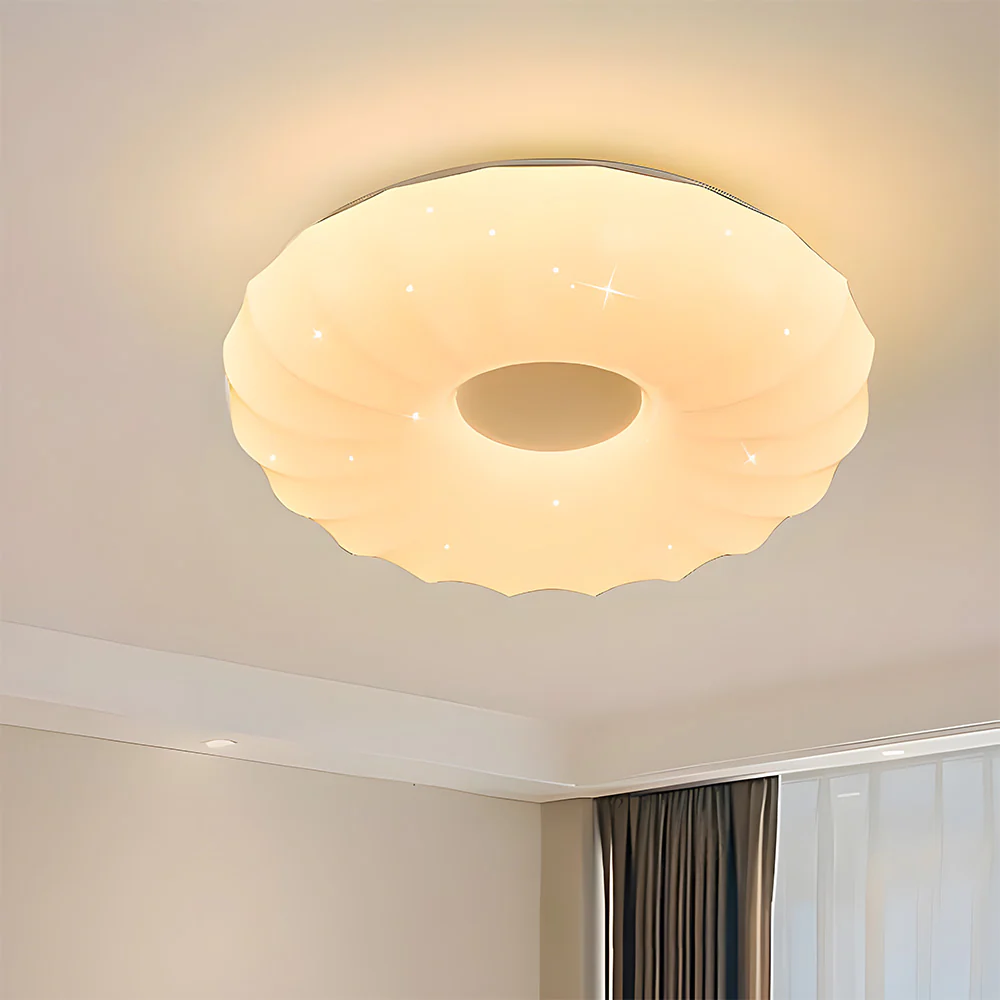 Simplistic Residential Cream Flush Mount LED Ceiling Lights - Image 8