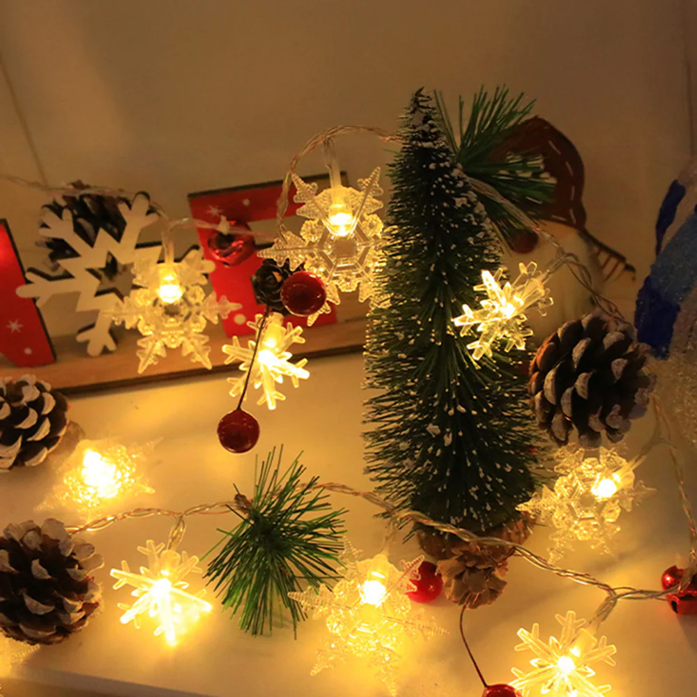 Snowflake Christmas String Lights, Christmas Decoration Lights with Pine Cone 2M 20lights - Image 6