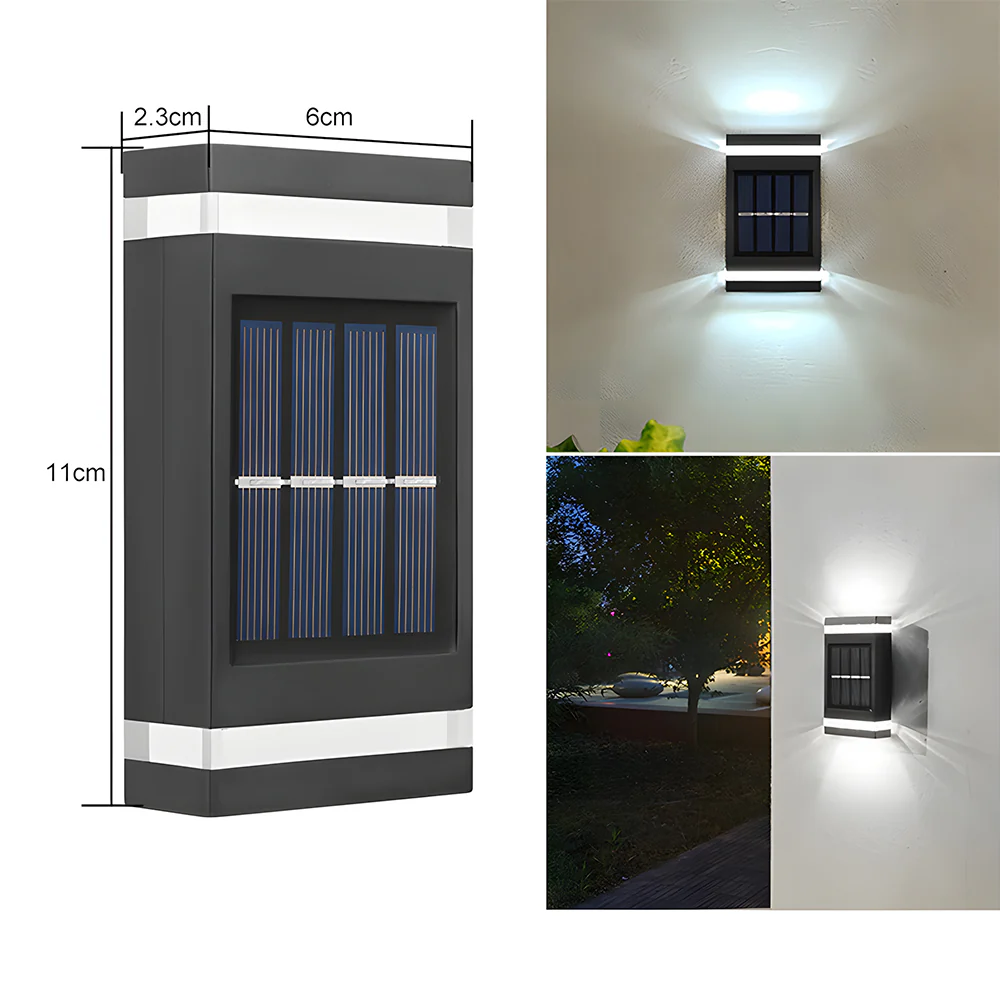 Solar Waterproof UP and Down Wall Lights Night to Dawn LED Solar Wall Lamps for Backyard Garden Garage - Image 12