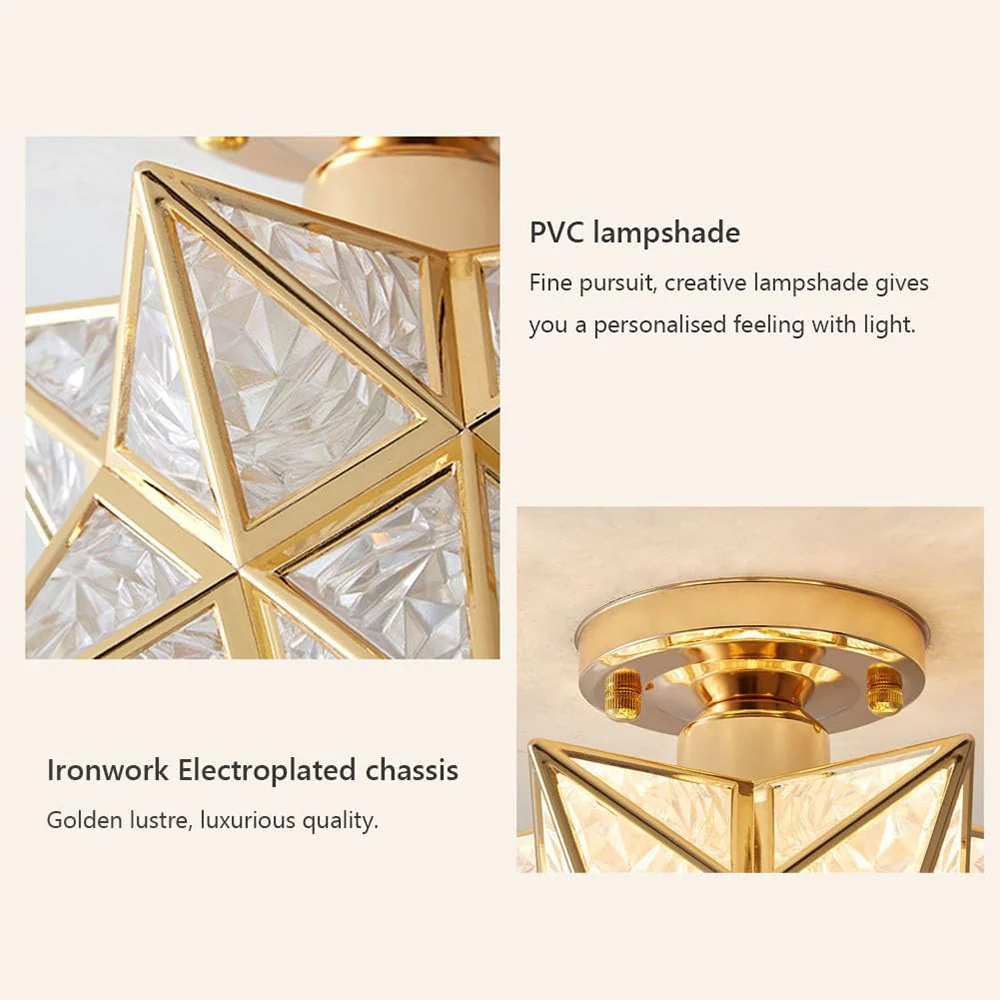 Star Shape Semi Flush Mount Ceiling Light - Image 4