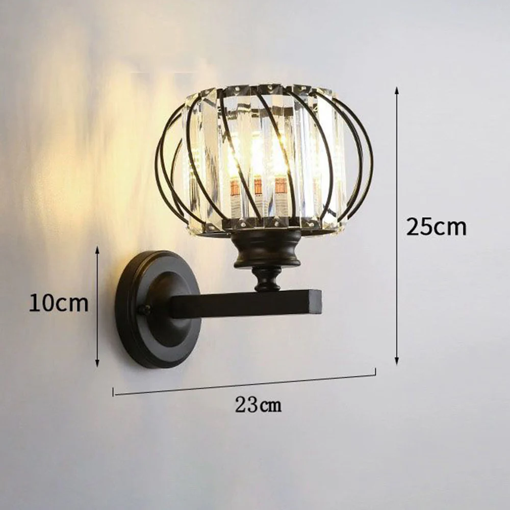 Stylish Contemporary Crystal Round Hallway Wall Lights - Image 2