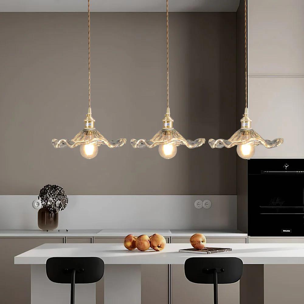 Stylish Hibiscus Flower Glass Pendant Light - Image 22