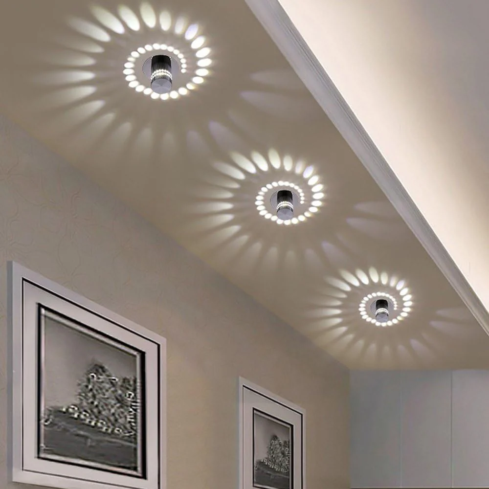 Stylish Indoor Spiral Aluminum RGB LED Wall Lights For Living Room - Image 13