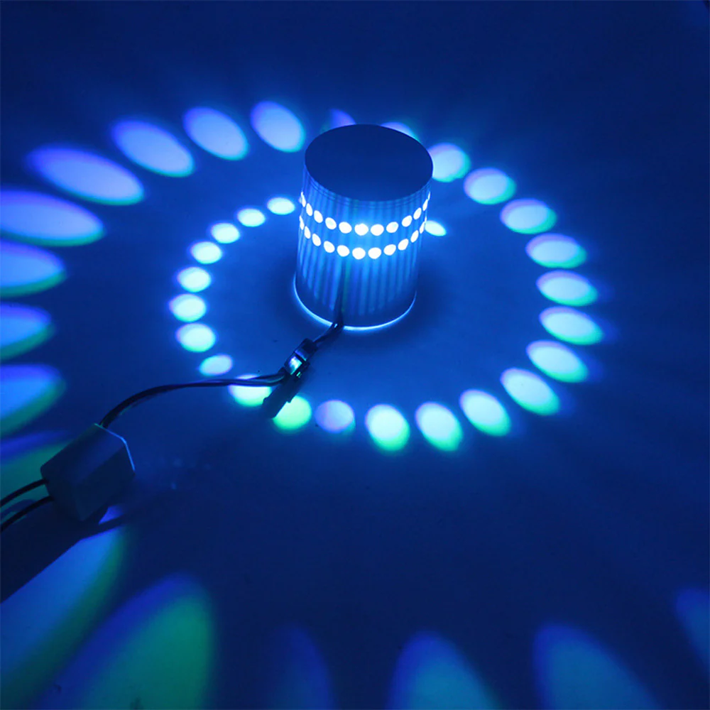 Stylish Indoor Spiral Aluminum RGB LED Wall Lights For Living Room - Image 9