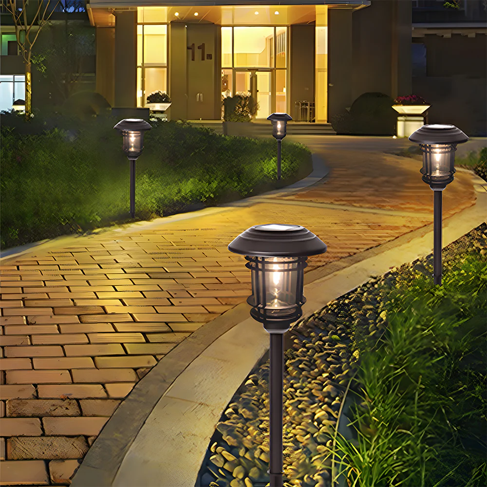 Traditional Black Solar Power Floor Lights Outdoor - Image 3