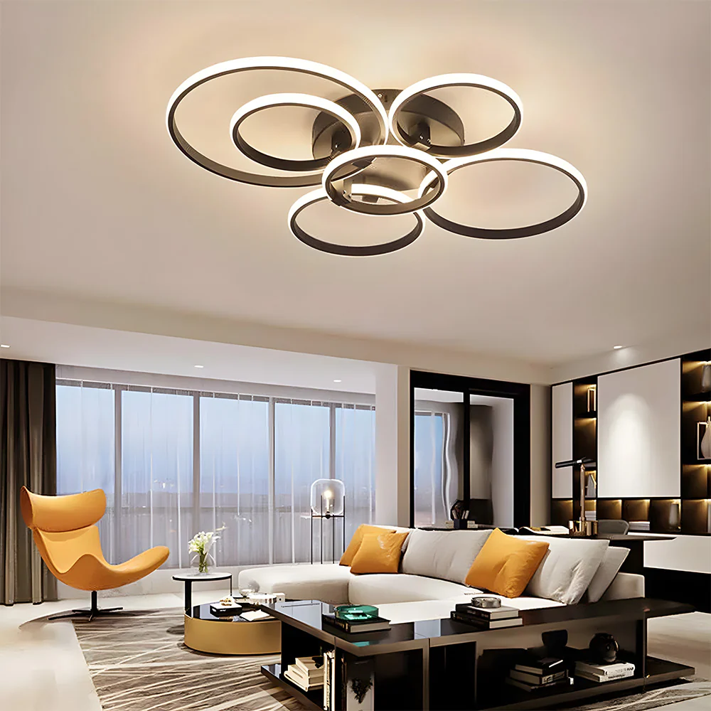 Unique Design Circle Rings Metal LED Ceiling Light - Image 4