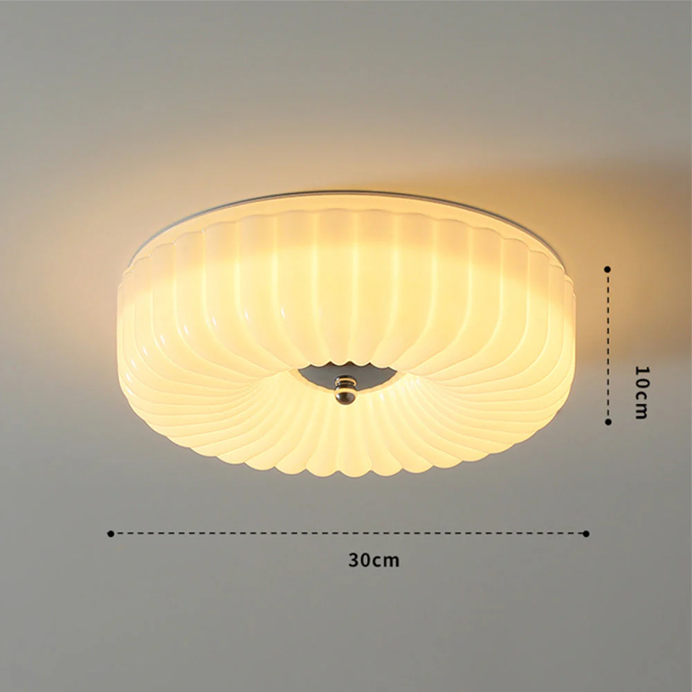 Vinatge Bauhaus Cream Glass Ceiling Light - Image 13