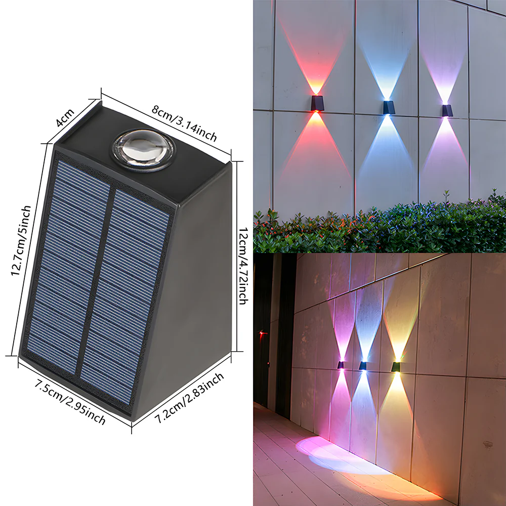 Waterproof Outdoor Solar Wall Lights Up & Down Fence Lighting for Courtyard Garage Front Porch - Image 8