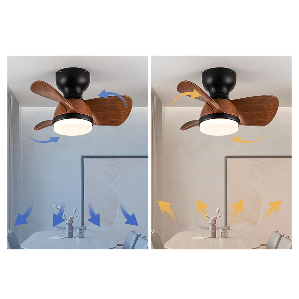 Wood Simple Stylish Bedroom Ceiling Fan With LED Light - Image 9