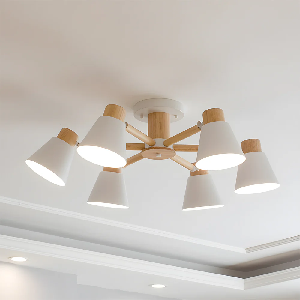 Wooden Close to Ceiling Lamps for Living Room - Image 13